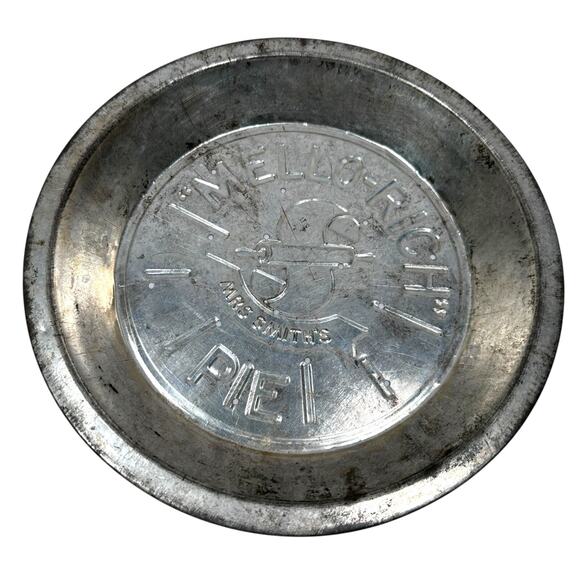 Vintage Mrs Smith's Mello-Rich Metal Pie Pan Plates Silver Tone Lot of 5 - Picture 5 of 12